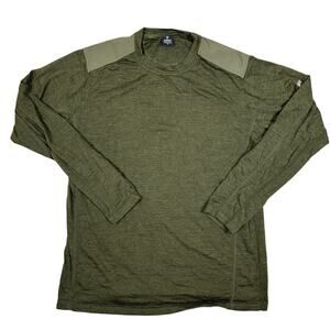 Kuhl Mens Size M 100% Merino Wool Green Long Sleeve Shirt With Thumb Holes